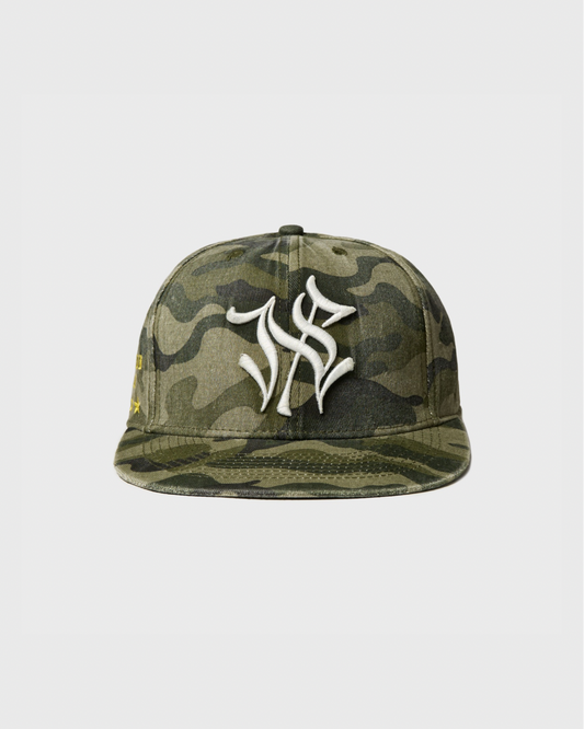 VINTAGE WASHED CAMO FITTED CAP